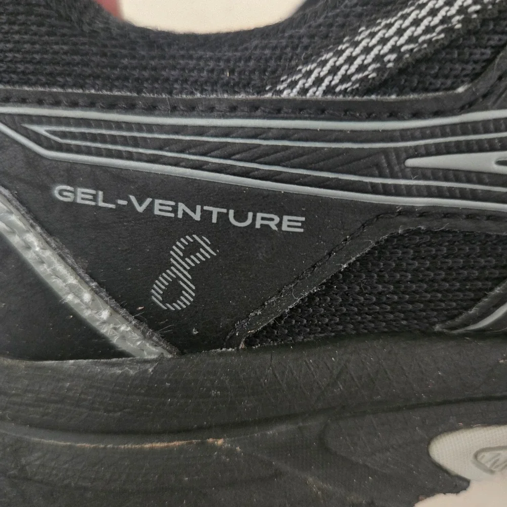 Asics Gel-Venture 8 Mens 11.5 Black Trail Running Shoes 1011B396 Sneakers